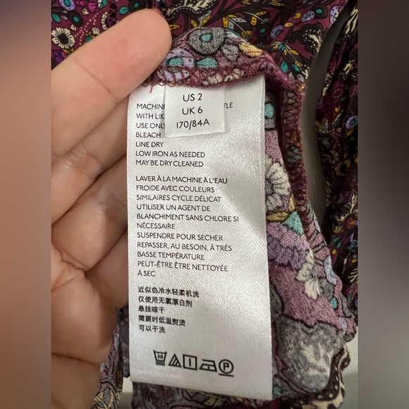 Anthropologie Maeve Janie Button Front Peasant Blouse Size 2 - Picture 7 of 8